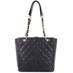 Chanel Petite Shopping Tote Quilted Caviar