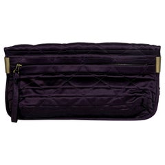 Purple Lanvin Quilted Satin Clutch