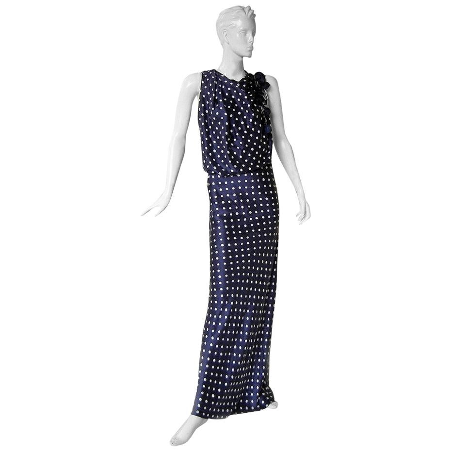 Lanvin Elegant 1930 Inspired Polkadot Evening Dress Gown Worn by Michelle Obama For Sale
