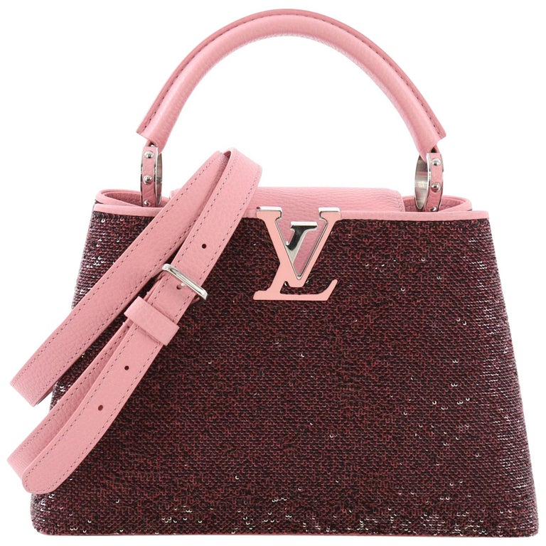Louis Vuitton Top Handle Capucines Sequins BB Pink in Leather with  Silver-tone - US