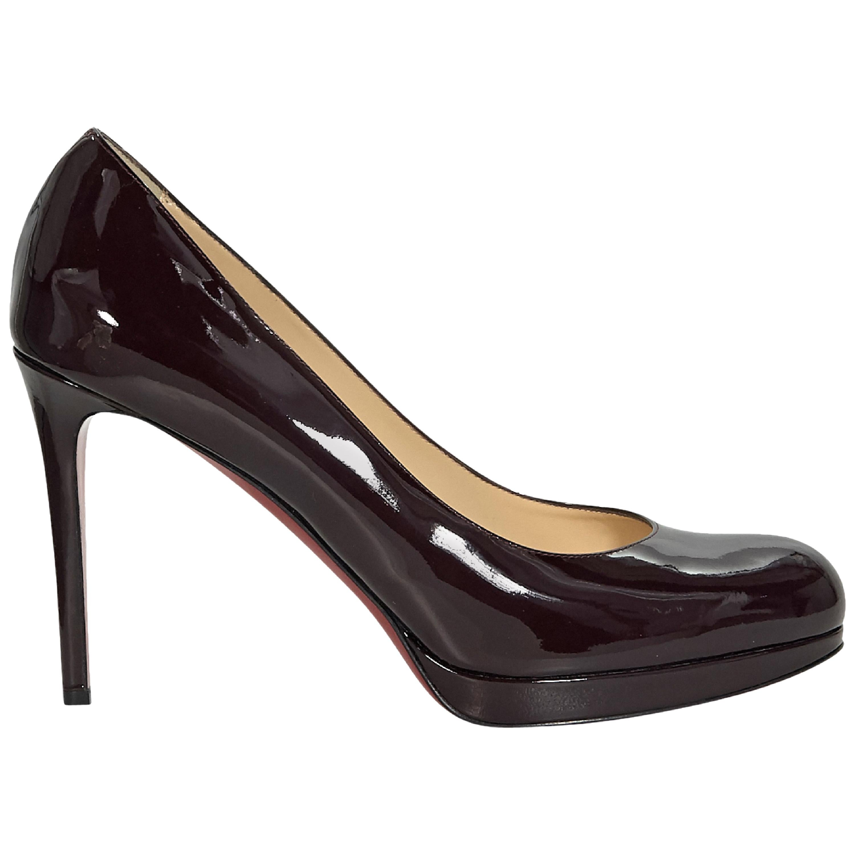 Dark Purple Christian Louboutin Patent Leather Pumps