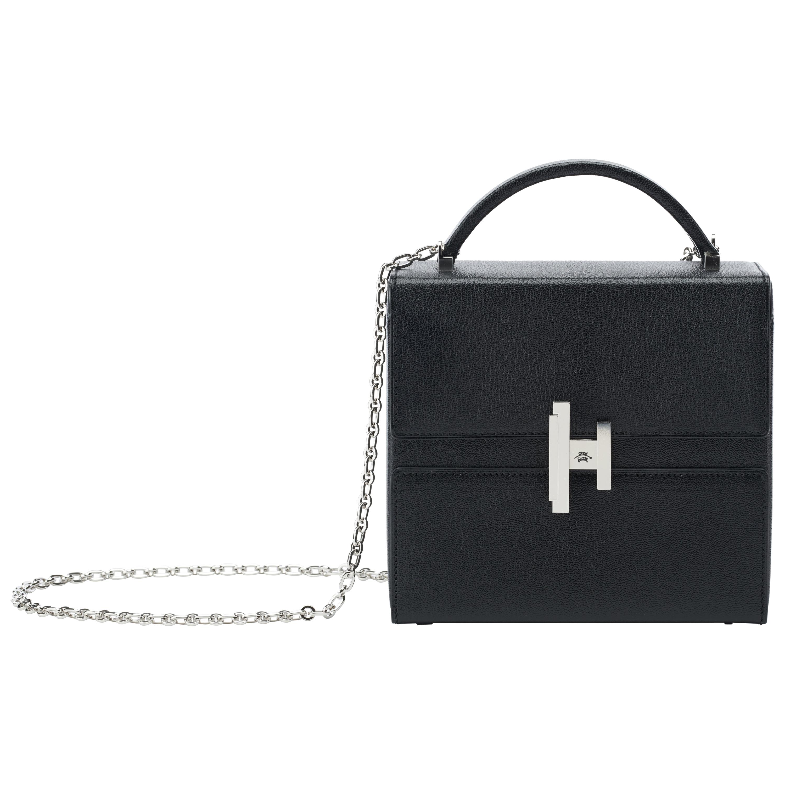 Hermès Cinhetic in Black Chevre Leather with Palladium hardware. 