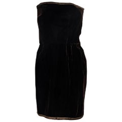 Brown Vintage Oscar de la Renta Velvet Dress