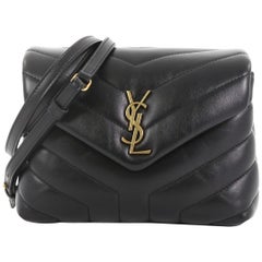 Used  Saint Laurent LouLou Shoulder Bag Matelasse Chevron Leather Toy