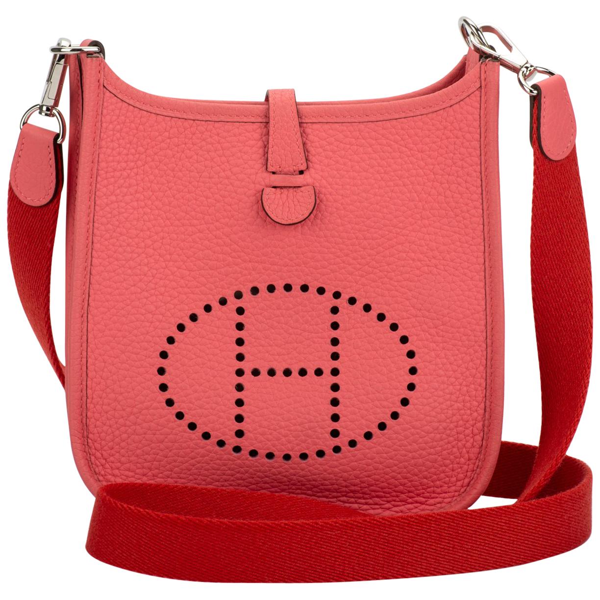 New in Box Hermes Mini Evelyne Rose Azalee Crossbody Bag