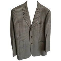 HERMES "New" Men's Pied de Poule Fabric Wool Jacket 