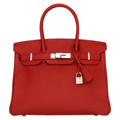 Hermès Birkin 30cm Bag Rouge Casaque Epsom Leather w/Palladium Hardware 2013