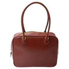 Hermes Mini Plume 20 cm in Brown Leather. Retails 6000$