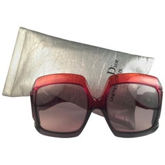 New Vintage Christian Dior D07 Red & Black 1970's Optyl Sunglasses