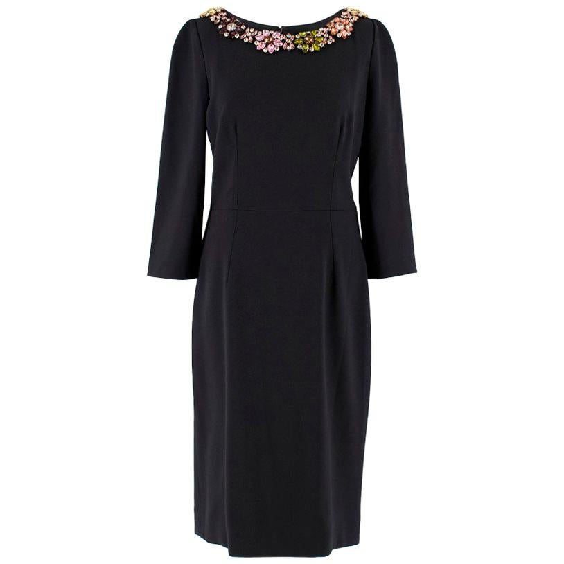 Dolce & Gabbana Black Crystal Embellished Dress US 8
