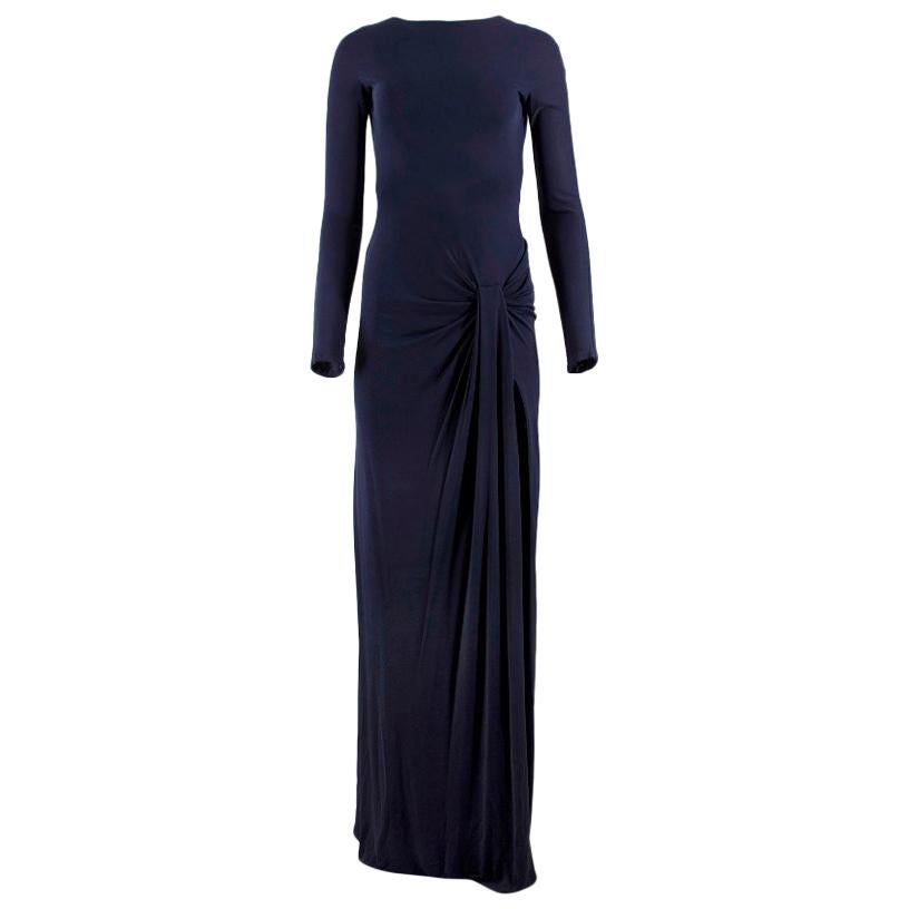 Gucci Navy Buckled Backless Gathered Gown US 4