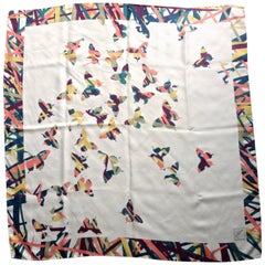 Large Square More Lillim Than Eve Pure Silk Scarf with a Multi Butterfly Design