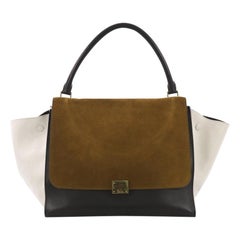 Celine Tricolor Trapeze Handbag Suede Large