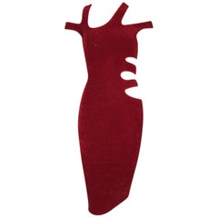 1990's Fendi Red Cut-Out Bodycon Dress