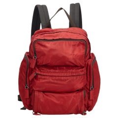 Prada Red Tessuto Nylon Backpack