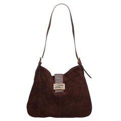 Fendi Brown Suede Mamma Shoulder Bag