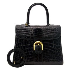 Delvaux Brillant MM Crocodile Noir + bracelet