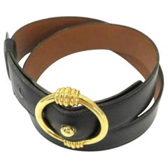 Hermès Black X Gold (Ultra Rare) Reversible Portal Bucket 223083 Belt