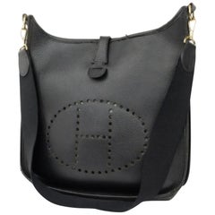 Hermès Evelyne 229861 Black Ardennes Leather Cross Body Bag