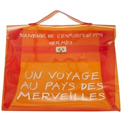 Hermès Kelly 1999 Souvenir De L'exposition Translucent 229975 Orange Clear Vinyl