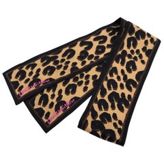 Louis Vuitton Leopard Silk and Brown Fox Fur Stole Scarf - Yoogi's Closet