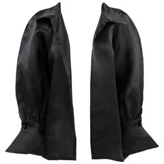 Vintage 1980s Balenciaga Les Dix Black Satin Silk Jacket 