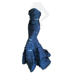 Nina Ricci by Peter Copping Black Silk Mermaid Evening Gown Sz 36