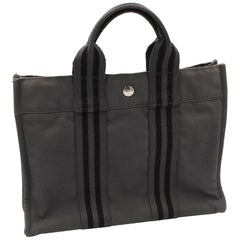 Hermes Canvas Toto Bag PM Grey Canvas 