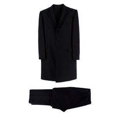 Versace Black and Navy Longline Tailored Suit XXL