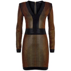 Balmain Crystal-Embellished V-Neck Mini Dress