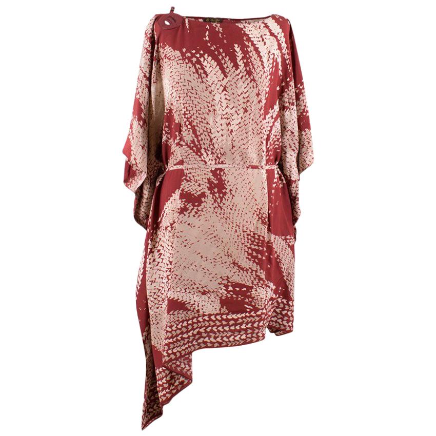 Loro Piana Silk Printed Kaftan Dress US 8 For Sale