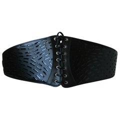 Azzedine Alaïa Lace-Up Cutout Leather Belt