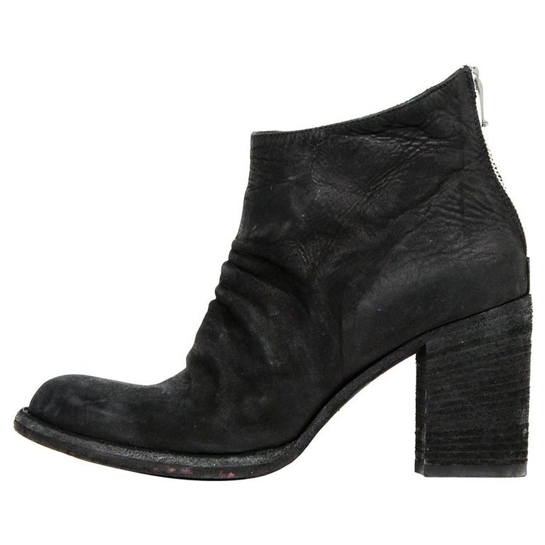 Officine Creative Black Suede Ankle Boots Sz 38.5 at 1stDibs