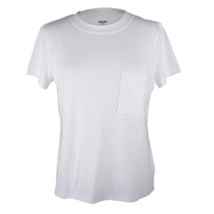 Hermes T-Shirt Women's Whte Gestickte Tasche 42 nwt
