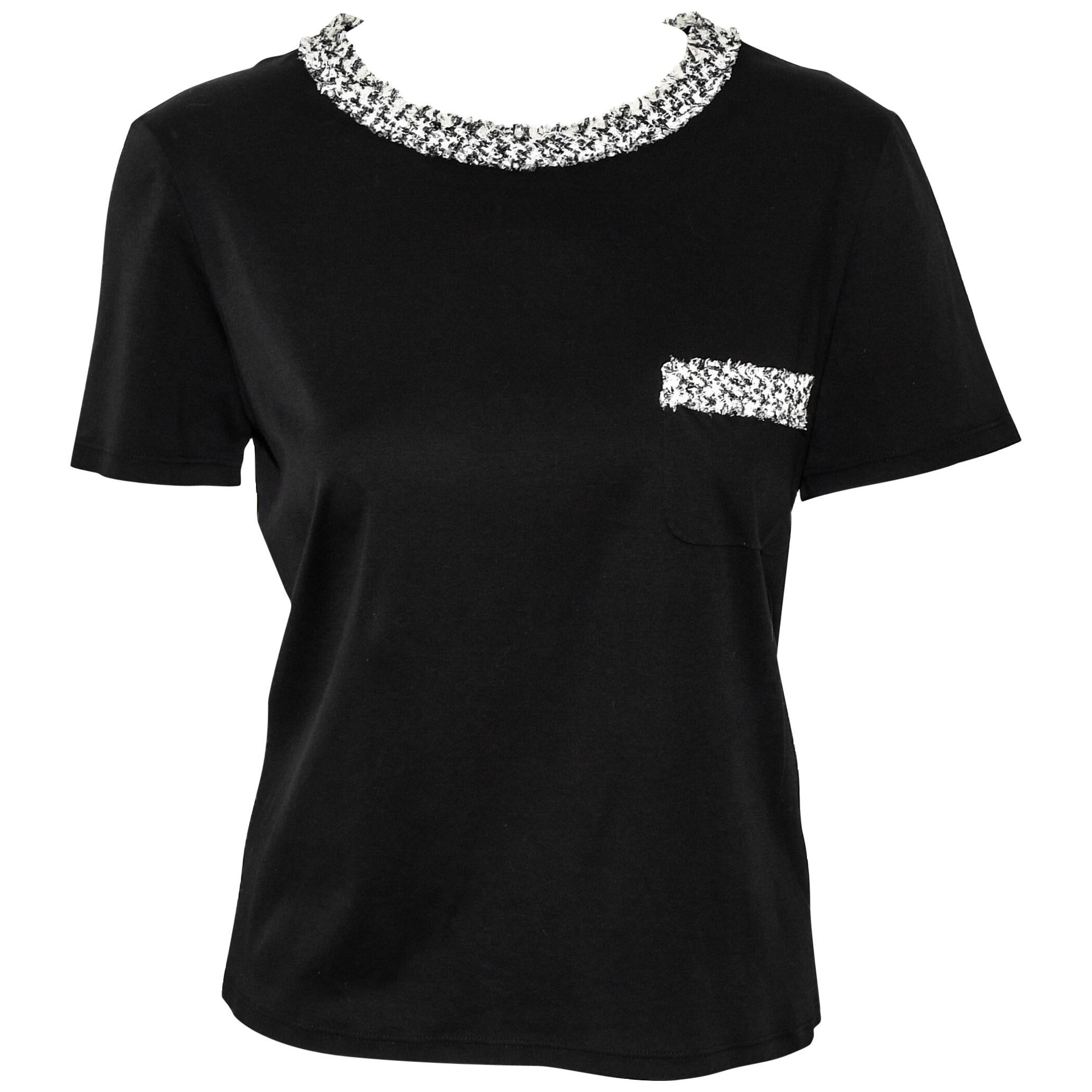 Chanel Black Cotton Short Sleeve T Shirt 