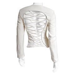  Gianni Versace Silk Lace up Back Jacket