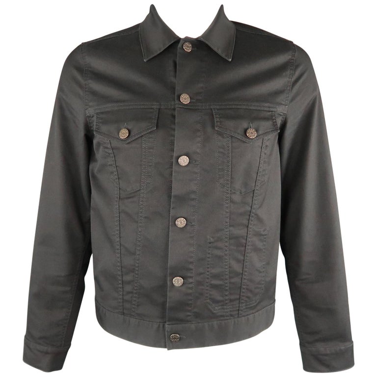 Download ACNE STUDIOS 42 Charcoal Cotton Blend Trucker Jacket For ...