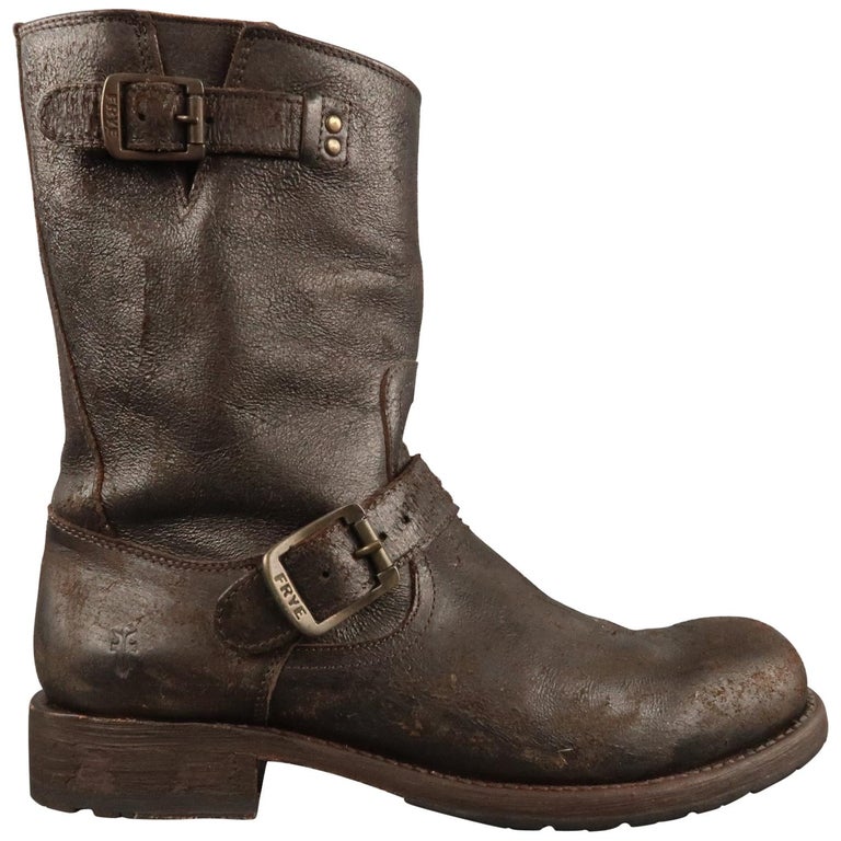 Men's FRYE Size 7.5 Brown Leather Motorcycle Boots at 1stDibs | frye ...