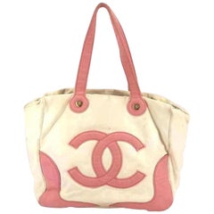 Chanel Marshmallow 218712 Pink Canvas Tote