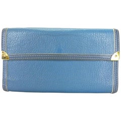 Used Louis Vuitton Blue Suhali Trifold Sarah 218713 Wallet