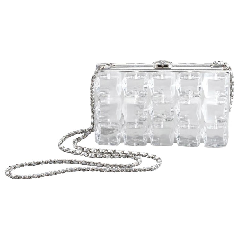 Chanel Minaudière Runway Cc Ice Cube 867940 Silver Plastic Cross Body Bag