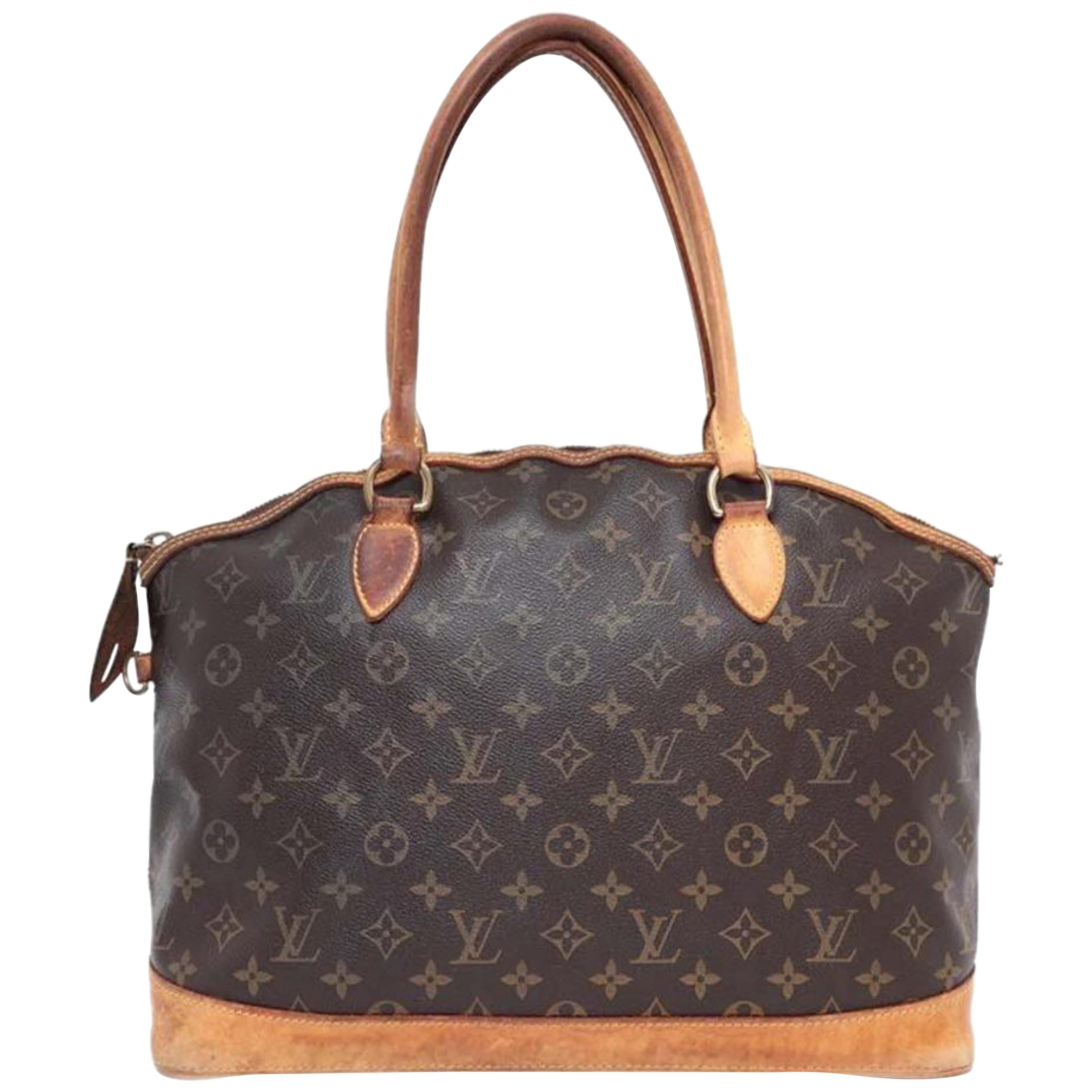 Louis Vuitton Lockit Monogram Horizontal 228141 Brown Coated Canvas Shoulder Bag For Sale