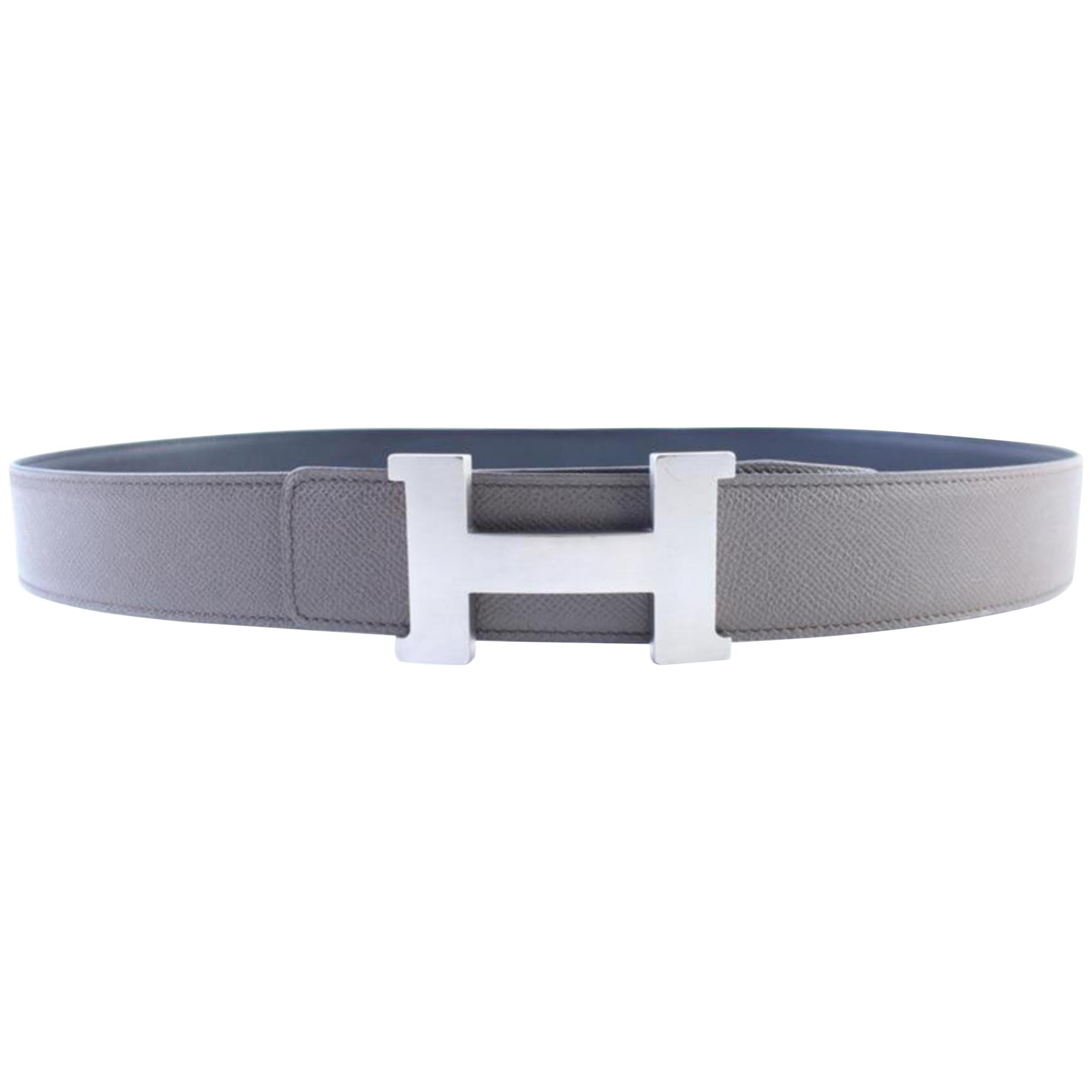 Hermès Gray Reversible 42mm H Logo Kit 868867 Belt