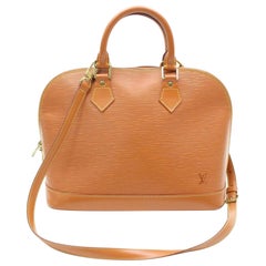 Louis Vuitton Alma With Strap 869248 Brown Leather Satchel