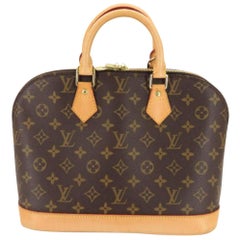 Vintage Louis Vuitton Alma Monogram 868509 Brown Coated Canvas Satchel