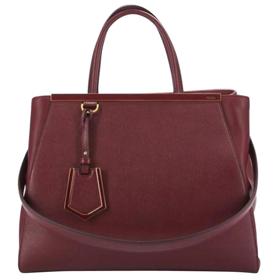 Fendi Burgundy Jours 2way 868399 Red Leather Tote For Sale