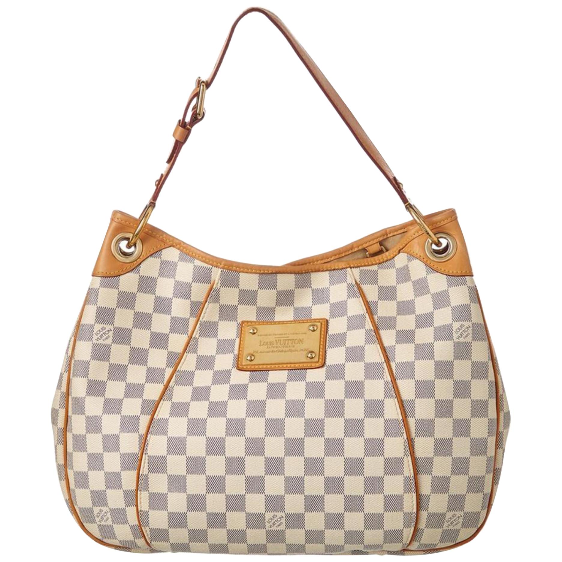 Louis Vuitton Galliera Damier Azur Pm Hobo 868177 White Canvas Shoulder Bag