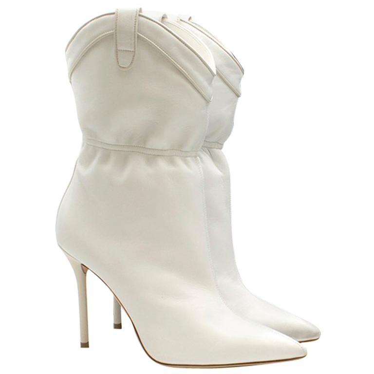 Malone Souliers Daisy 100 white leather ankle boots - Current Season US 9 For Sale