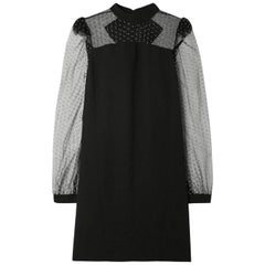 Givenchy Embellished Tulle-Trimmed Crepe Mini Dress