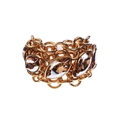 Simon Harrison Aquitaine Gold & Crystal Navette Bracelet